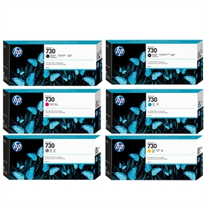 Volledige set inkt HP 730 inktcartridges voor de HP Designjet